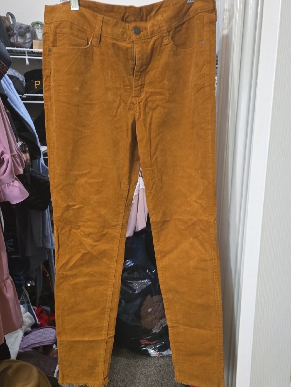 a.n.a Women's Straight Leg Corduroy Pants in Mustard